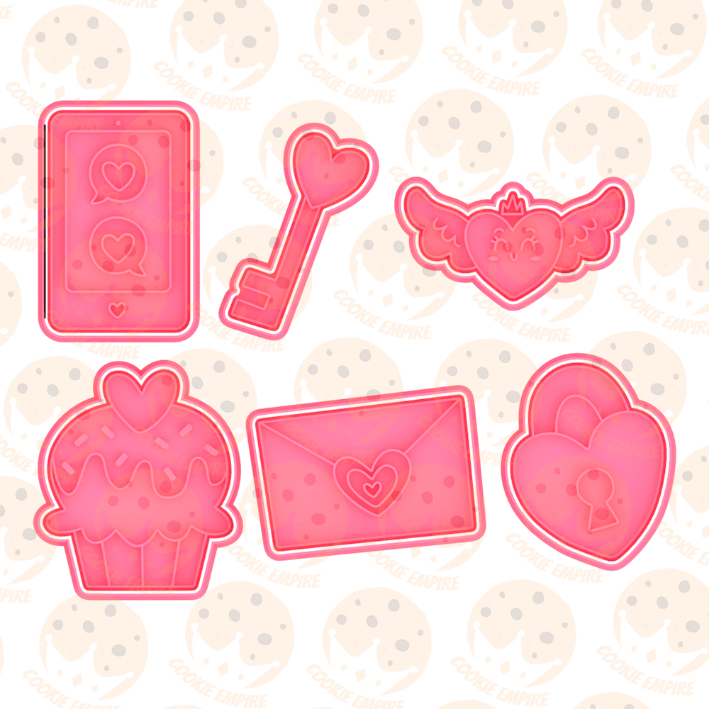 Download File Valentine`s Day Cookie Cutter Set Of 6 • 3d Printer Model ・ Cults 